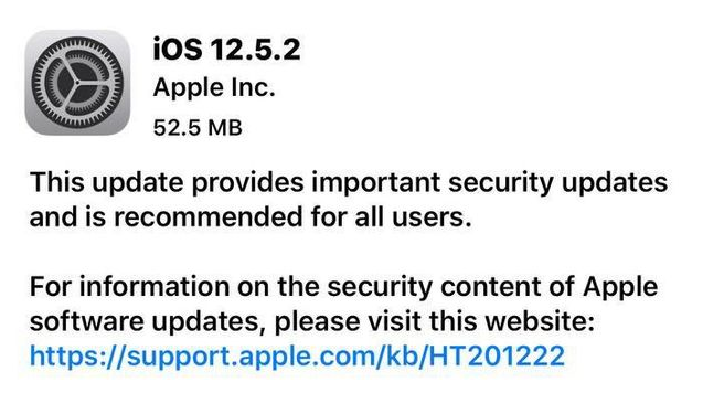 北仑苹果手机维修分享iOS12.5.2发布，建议所有老苹果用户安装 